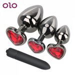 OLO Bullet Vibrator Butt Plug Couple Anus Dilator Multispeed S/M/L Prostate Massager Sex Toys for Men Women Anal Plug