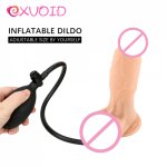 EXVOID G Spot Massager Anal Plug Pump Big Butt Plug Realistic Penis Sex Toys For Women Inflatable Dildo Flesh Huge Sexy Products