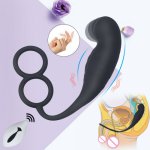 Male Prostate Massage Vibrator Penis Vibrating Ring Anal Plug Stimulator Butt Plug Delay Ejaculation Ring Remote Control Sex Toy