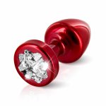 Diogol, Zdobiony plug analny - Diogol Anni R Butt Plug Clover Red 25 mm Koniczyna Czerwony