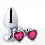 3pcs/Set Heart shaped metal anal plug Sex Toys Smooth Steel Butt Plug Tail Crystal Jewelry Trainer For Women/Man/Gay Anal Dildo