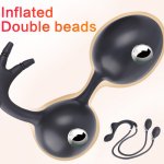 Inflatable Anal Beads Big Dildo Butt Plug Prostate Pump Gay Deep Anus Expander With Metal Balls Massage Sex Toys For Men Women
