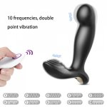 Prostate Massager Vibrator for Men Anal Plug Remote Control Anal Double Shock Vibrator 10 Patterns Butt Plug Sex Toys for Adult