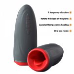 Automatic Rotating Male Masturbator Penis Delay Trainer Vibrator Heating Oral Climax Sex Glans Stimulate Massager Sex Toy ForMen