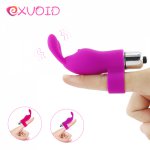 EXVOID Silicone G-spot Vibrators for Women Vagina Clitoris Massager Finger Vibrator Rabbit Jump Egg Sex Toys for Women Sex Shop