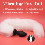 Fox, Remote Control Butt Plug Fox Tail Vibrator Anal Plug/Toys Silicone Buttplug Vibrating Prostate Massager For Couple Cosplay