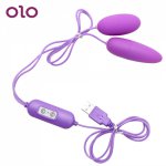 OLO USB Vibrators 12 Frequency 2 Shapes Vibrating Eggs Bullet Vibrator G-spot Massage Sex Toys for Women Female Adult Product