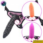 FAAK 20.7cm Strapon Dildo Bitter Melon Anal Plug Artificial Penis Pants Sex Toys for Women Lesbian Men Gay Prostate Masturbator