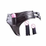 Silicone Penis Chastity Dildo Anal Plug Sex Toys Leather Belt Device Cock Cage Pants Underwear Bondage Restraint Penis Product