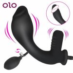 OLO Super Large Dildo Vibrator Expandable Vibrating Anal Plug Anal Dilator Clitoris Stimulation Inflatable Butt Plug