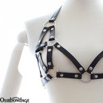 Ourbondage  Women PU Leather Harness Belt Sexy Punk Lingerie Fetish Strap Shoulder with StrapT-Back Suit For Women Sex Toy