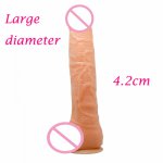 Large size simulation penis 4.2cm large diameter G-spot massage strong suction suction cup female masturbator dildo sex toys