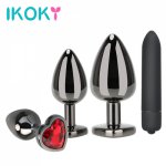 IKOKY Bullet Vibrator S/M/L Butt Plug Anal Plug Multispeed Couple Anus Dilator Sex Toys for Men Women Prostate Massager