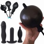 Silicone Large Inflatable Huge Anal Plug Dildo Pump Anal Dilator Expandable Vibrator Butt Plug Adult Game Anal Sex Toy For Women