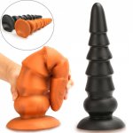 Huge Anal Plug Deeply Inserted Butt Plug Backyard Pull Beads Horse Dildo Sucker G-Spot Stimulator Anal Dilator Couple Sex Toy