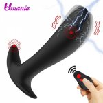 Anal Expander Plug with Electric Shock Pulse Vibrator Prostate Massager for Men Remote Control Anal Stimulation Sex Toys Couples