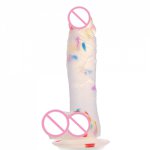 Realistic Huge Dildo for Woman Soft Suction Cup Penis Anal Butt Plug Crystal Dildo Sex Toy No Vibrator female Colorful Erotic
