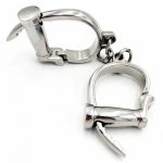 Sex Shop Horseshoe Hi-Q Stainless Steel Handcuffs,Metal Wrist Cuffs Manacle Bondage Adult Games Sex Toys for Women Man Couples
