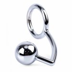Anal Hook 4cm Big Anal Ball Butt Plug, Prostate Massage With Penis Ring Stainless Steel Anal Plug Dilator Sex Toys for Men Metal