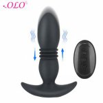 OLO Telescopic Anal Plug Vibrator Vibrating Butt Plug Sex Toys for Men Wireless Remote Control Prostate Massager Vibrator
