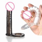 Ins, Double Inserted Dildo Wearable Gays Couples High Elastic Arbitrarily Curved Penis Bundled Bondage Adults Anal Plug With Jump Egg