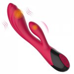 Rabbit G spot Vibrator Clitoris Stimulator Dual Vibrator 7 Frequency Bendable Soft Dildo Vibrator Sex Toys for Women