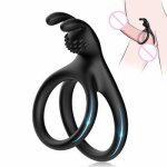 Elastic delay ring, vibrating cock, strong clitoral stimulation, premature ejaculation locking vibrator adult sex toy