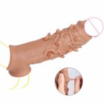 Realistic Soft Thorn Silicone Condoms Artificial Dildo Penis Expander Delay Ejaculation Erection Lasting Adult Sex Toys For Men