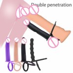 Double Penetration Strap On Dildo Anal Plug Clitoris Stimulator Vibrator Sex Toys For Woman Couples Gags&muzzles Sex Shop
