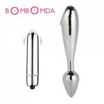 Metal Crystal Anal Plug Double Head Stainless Steel Booty Beads Jewelled Anal Butt Plug Sex Toys Products for Men Couples