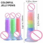 7.6 inch Liquid Dildo big anal horse Realistic Silicone Waterproof Huge Rainbow Strong Suction Cup Soft Adult sex toys for woman
