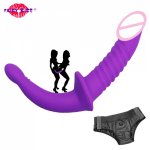 Strapon Double Penetration Dildo Soft Silicone Anal Dildo Rubber Penis Cock Adult Sex Toys For Women Lesbian Couples Masturbator