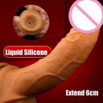 Silicone Dildo Sleeve Penis Extender Realistic Reusable Condom Penis Extension Sex Toy for Men Male Delay Cock Enlarger