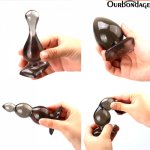 Ourbondage 4 Type Emerald TPE Anal Dilator For Woman Men Gay Douche Enema Syringe Butt Plug With Suction Cup Sex Toys