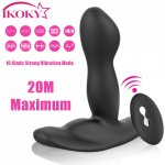 Ikoky, IKOKY 10 Speed Butt Plug Silicone Dildo Wearable Wireless Remote Control Male Prostate Massage Sex Toy for Women Anal Vibrator