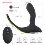 USB Charging Vibrating Ring Male Sex Toy Heating Prostata Massager for Man 10 Speeds Wireless Remote Control Cork Anal Butt Plug