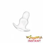 Ins, ADDICTED ANAL dilator small 7 CM-transparent soft butt plug anal sex prostate massager silicone male penis dildo insert