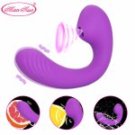Clitoris Suck G Spot Dildo Vibrator with 10 Powerful Modes Tease Charging Clitoris Nipple Massager Stimulator Sex Toys for Women
