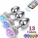 13 Colors Anal Sex Toys LED Colorful Light Metal Butt Plug For Adult Game Anal Dildo Erotic Toys Intimate Goods Vagina Massager