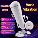 Male Masturbator Realistic Vagina Pocket Pussy Toy Telescopic Smart Voice Aircraft Cup Adult Sex Toys For Men Masturbation