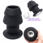 Giant Hollow Anal Plug Silicone Dildo Butt Plug Vagina Dilator Anal Speculum Male Treatment Shower Enema SM Sex Toy With Stopper