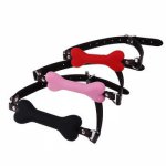 PU Leather Silicone Bone Mouth Gag Bdsm Bondage Restraints Alave Sex Toys Games Adult Fetish Latex Oral Fixation For Couples