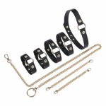 BDSM Bondage Kit Restraint Fetish Slave Handcuffs & Footcuffs & Collar Adult Erotic Sex Toys For Woman Couples Games Sex Product