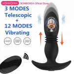 Anal Vibrator Wireless Remote Control Telescopic Dildo Vibrators Male Prostate Massager Butt Plug stimulator Sex Toys for Men