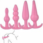 4PCS/Set Dildo Erotic Anal Toys Prostate Massager Silicone Anal Plug Beads Sex Toys for Woman Men