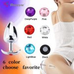 RUNYU Anal Plug Sex Toys Stainless Smooth Steel Butt Plug Tail Crystal Jewelry Trainer For Women/Man Anal Dildo  Adults Sex Shop
