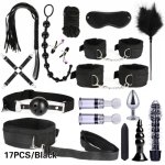 10/13/15/17 PCS Bondage Restraints Kits BDSM Sex Handcuffs Whip Anal Plug Bullet Vibrator Erotic Sex Toy For Couples Adult Games