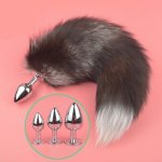 Fox, Metal Fox Tail Dog Bunny Tail Style Anal Plug Stainless Steel Hairy Male Female Sex Products Adult Alternative Sex Toys
