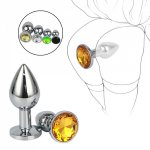 Anal Plug Sex Toys Stainless Smooth Steel Butt Plug Tail Crystal Jewelry Trainer for Women/Man Anal Dildo Adults Sex Shop