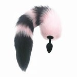 Fox, New black silicone Anal Plug beads red fox tail Butt plug Role Play Flirting Fetish sex Toy for Women